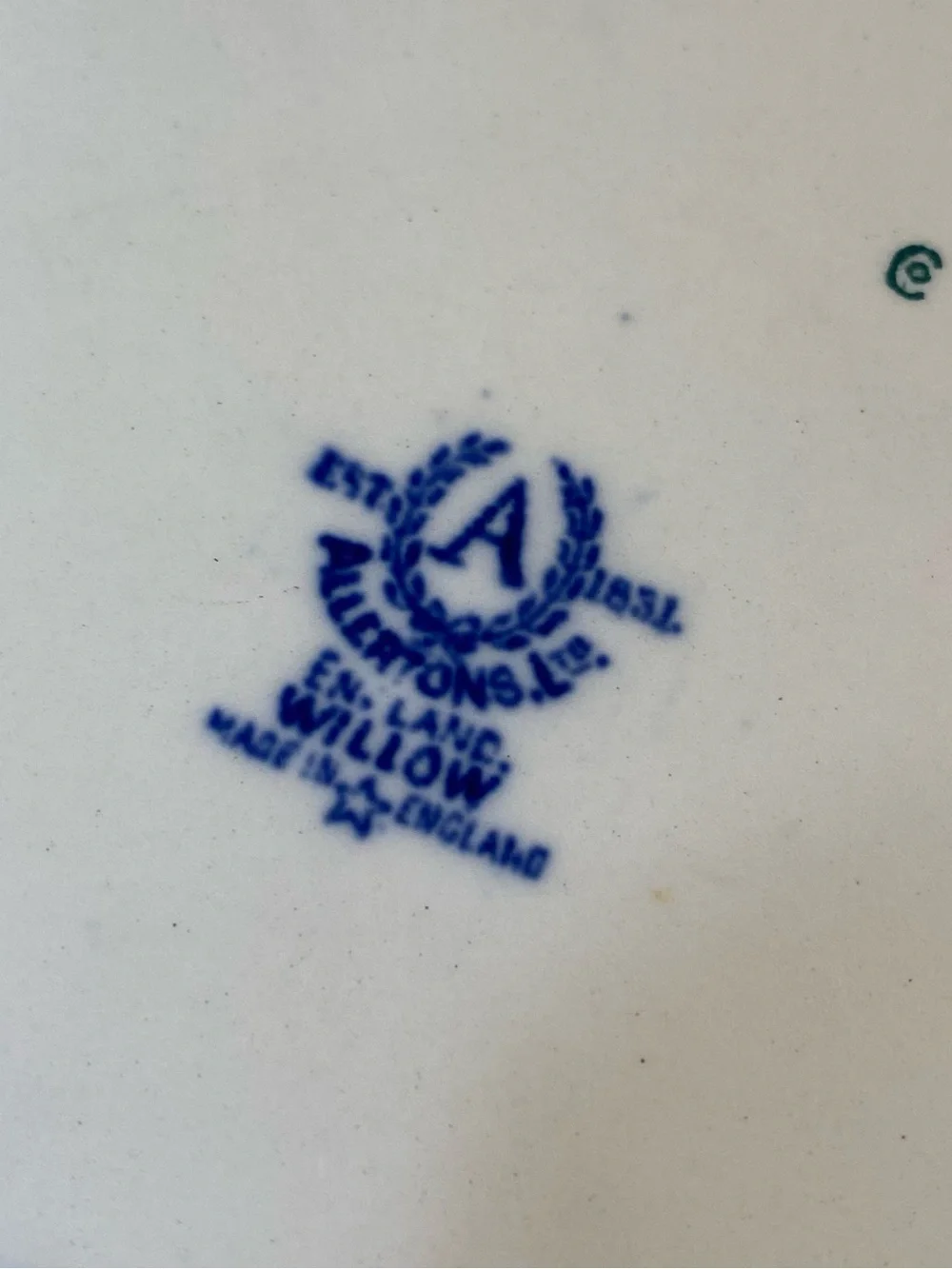 Allertons Blue Willow Vintage Antique Serving Plate Platter 9.5” x 7.75” England